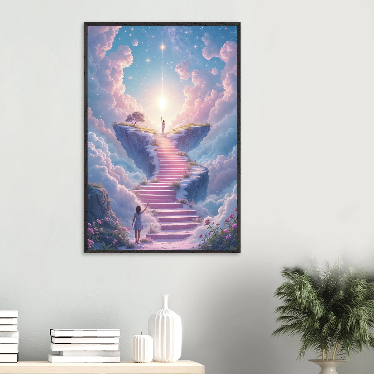 Stairway to Magic – Wooden Poster for Dreamers - Black frame - Wooden Framed Posters
