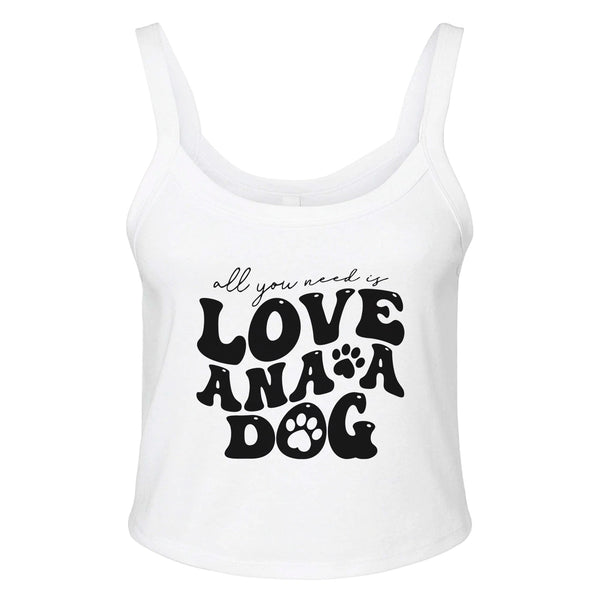 Ana's Love - Complete with a Dog's Devotion - solid wht blend - Tank Tops