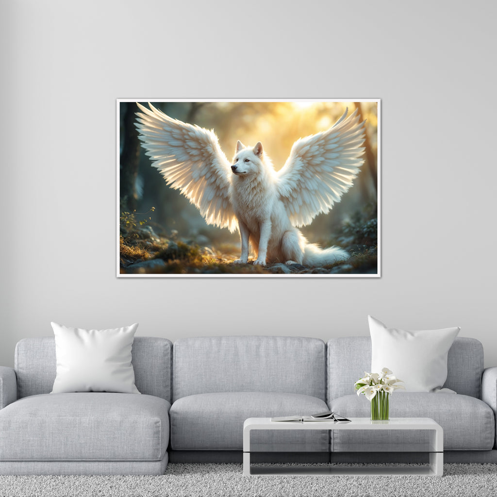 Luminous Wolf of the Skies - 24x36 - Framed Posters