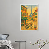 AI Masterpiece Paris Wooden Framed Poster – Romantic Gift - White frame - Wooden Framed Posters