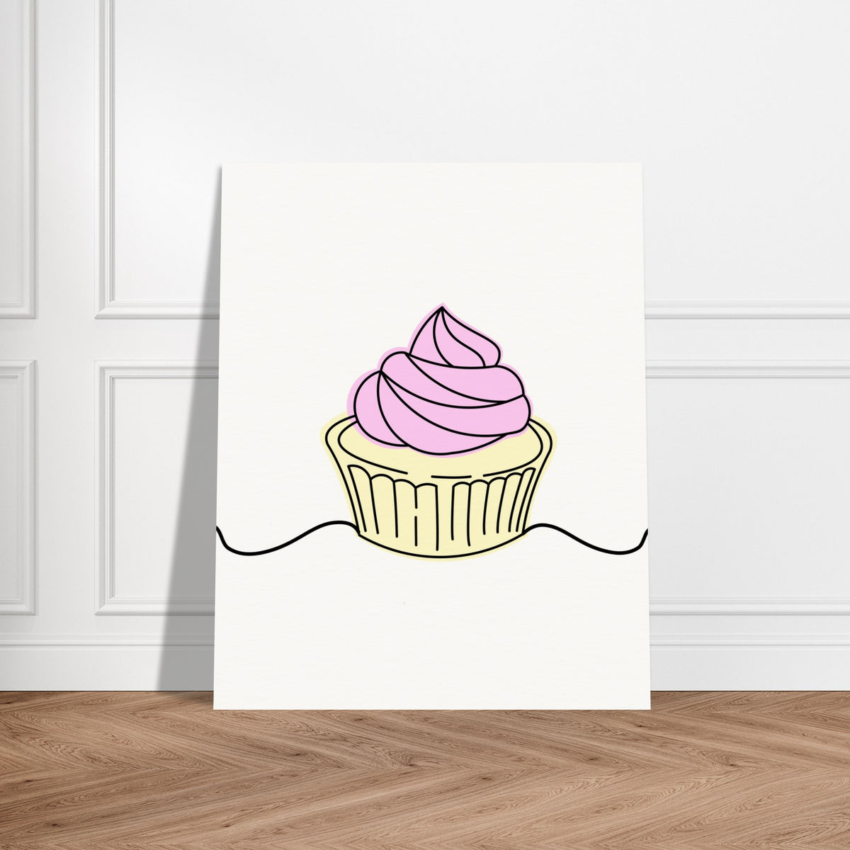 Sweet Elegance - Minimalist Cupcake Art - - Posters