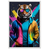 Tiger in Color – Wooden Framed Poster for Him - - Wooden Framed Posters