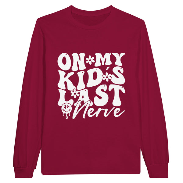 Momma's Last Straw - ON MY KID'S LAST NERVE Emblem Shirt - Cardinal Red - Sweatshirt