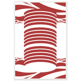 Twist of Elegance - Striking Red & White Art - 60x90 cm 24x36″ White frame - Framed Posters