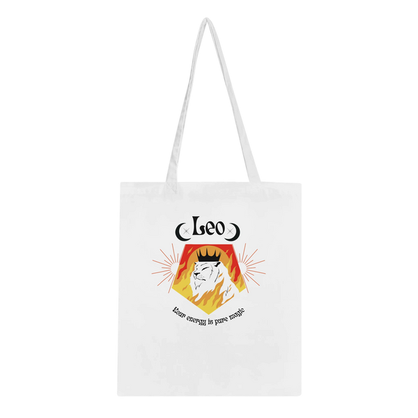 Astrology-Inspired Cotton Tote – Gift for Star Lovers - Leo - Tote Bags