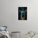 Cobblestone Glow - Urban Travel Art Print - 40x60 cm 16x24″ Wood frame - Wooden Framed Posters