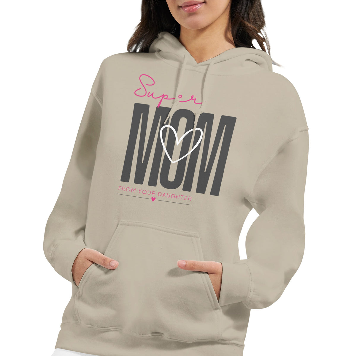 Cherished Cheers for MOM - From Daughter with Love - Sand - Hoodies