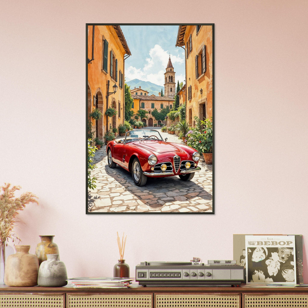 Timeless Elegance - Vintage Red in Tuscan Charm - 60x90 cm 24x36″ - Framed Posters