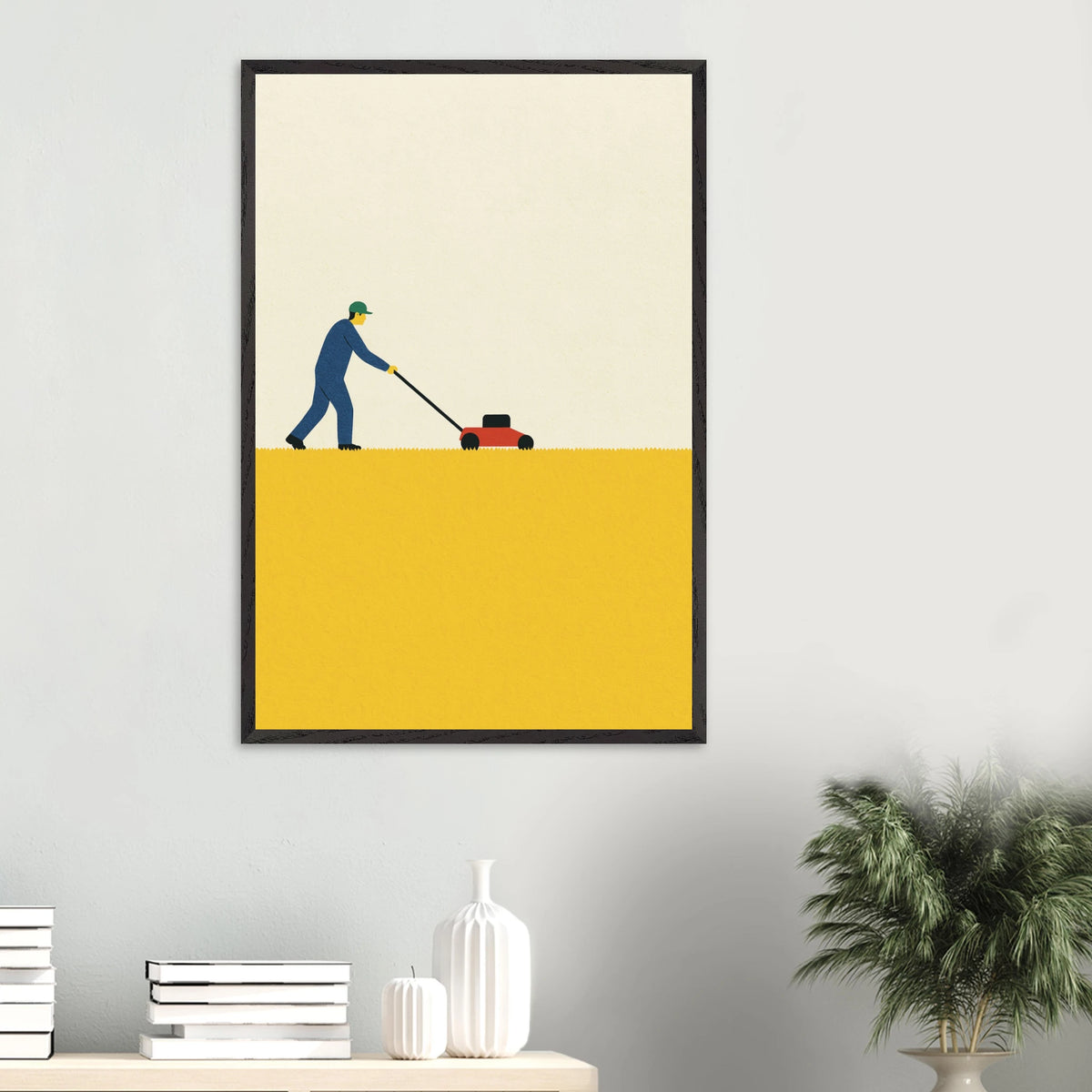 Mow Day Framed Poster – Clean Lines, Clear Memories - Black frame - Wooden Framed Posters