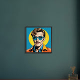 Timeless Style - Retro Elegance in Blue - - Wooden Framed Posters