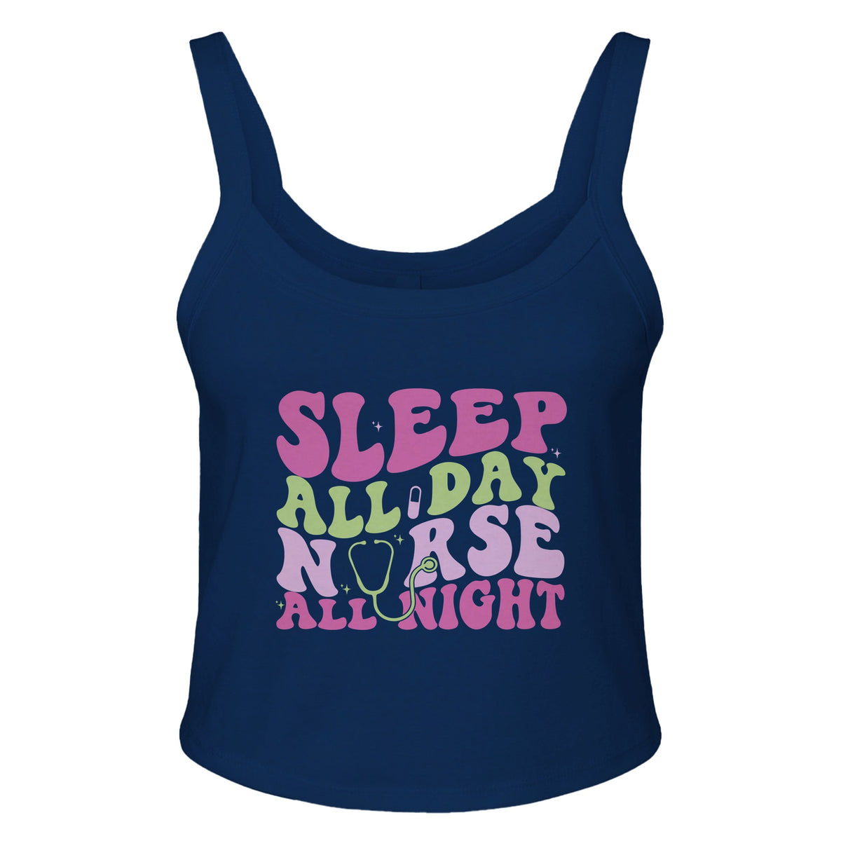 Sleep All Day, Nurse All Night - Comfort in Dedication - solid navy blend - Print Material