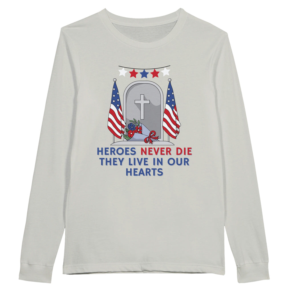 Forever in Our Hearts – Military Remembrance Shirt - Ash - Long Sleeves T-shirts