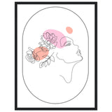 Ethereal Blossom Muse - Framed Line Art Poster - 45x60 cm 18x24″ Black frame - Wooden Framed Posters