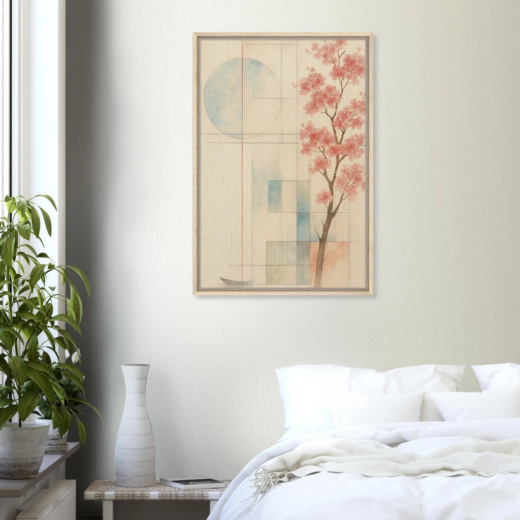 Gift Serenity – Minimal Bloom Framed Canvas - Wood frame - Canvas