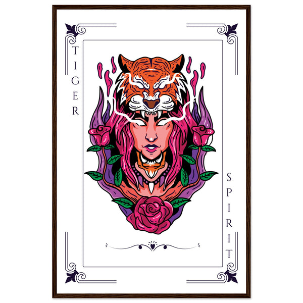 Artistry Unleashed - Warrior, Sacred Bull, and Tiger Spirit - - Wooden Framed Posters