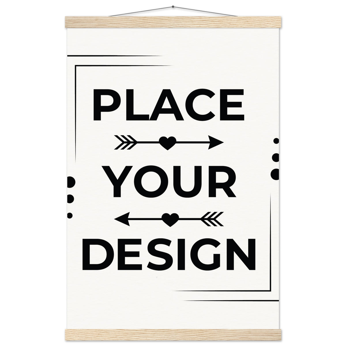 Elevate Your Space - Customizable Premium Matte Paper Poster with Hanger - 40x60 cm 16x24″ Natural wood wall hanger - Wooden Framed Posters