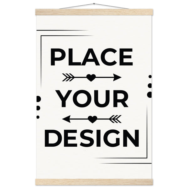 Elevate Your Space - Customizable Premium Matte Paper Poster with Hanger - 40x60 cm 16x24″ Natural wood wall hanger - Wooden Framed Posters