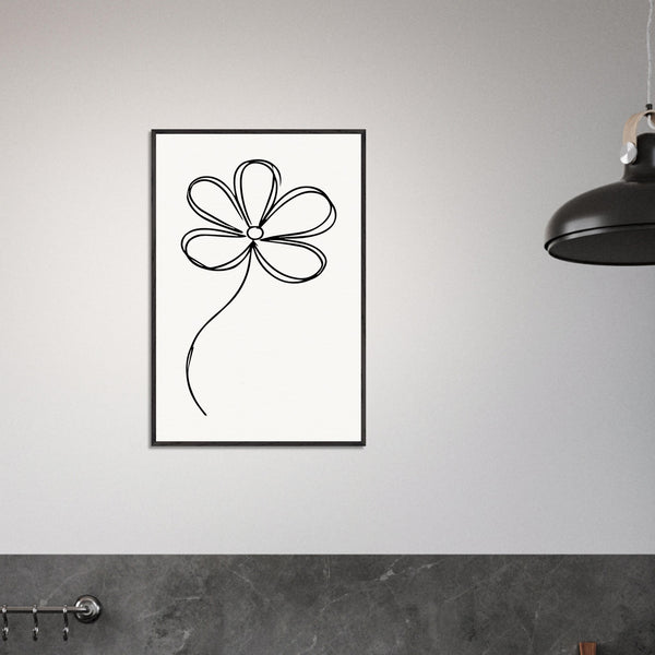 Simplicity in Bloom - Vintage-Inspired Floral Art - - Wooden Framed Posters