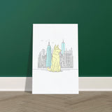 Urban Paws - Dog and Cityscape Canvas - 60x90 cm 24x36″ - Canvas Prints