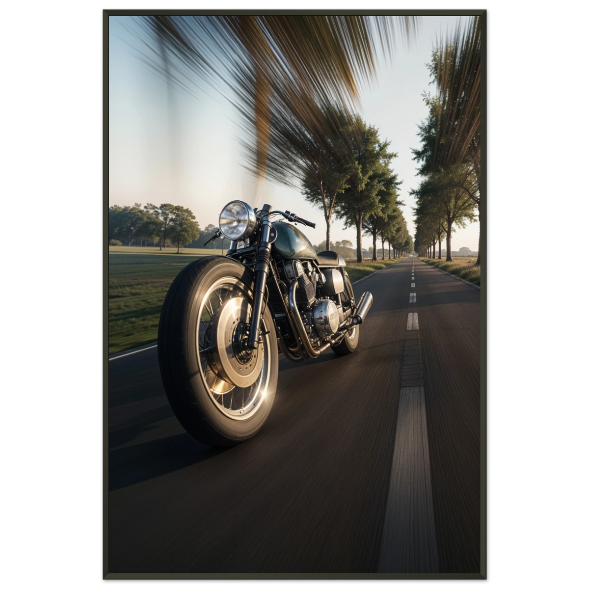 Classic Ride Framed Print - Vintage Motorcycle Art - - Metal Framed Posters