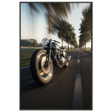 Classic Ride Framed Print - Vintage Motorcycle Art - - Metal Framed Posters