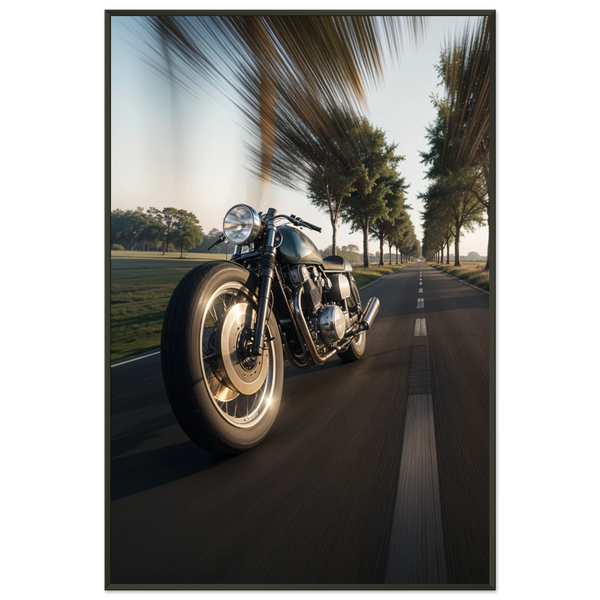Classic Ride Framed Print - Vintage Motorcycle Art - - Metal Framed Posters