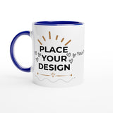 Morning Delight -Customizable Ceramic Mug with Color Inside - Ceramic Blue - Mugs