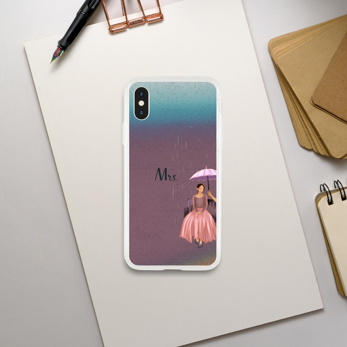 Rainy Romance - Mrs. & Mr. Matching Cases - iPhone XS Special Case For Mrs - Tech Accessories