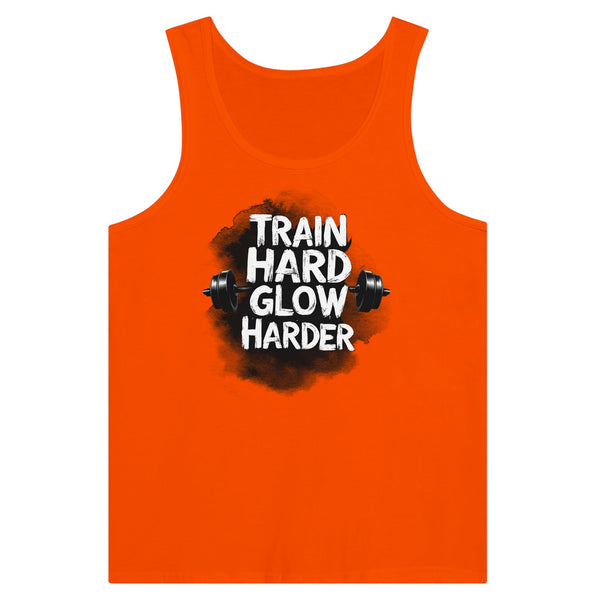 Train Hard Tank Top Gift for Gym Lovers - Orange - Scoop Tank