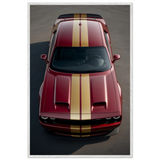 Engine Roar Framed Poster – Gift for Car Enthusiasts - - Wooden Framed Posters