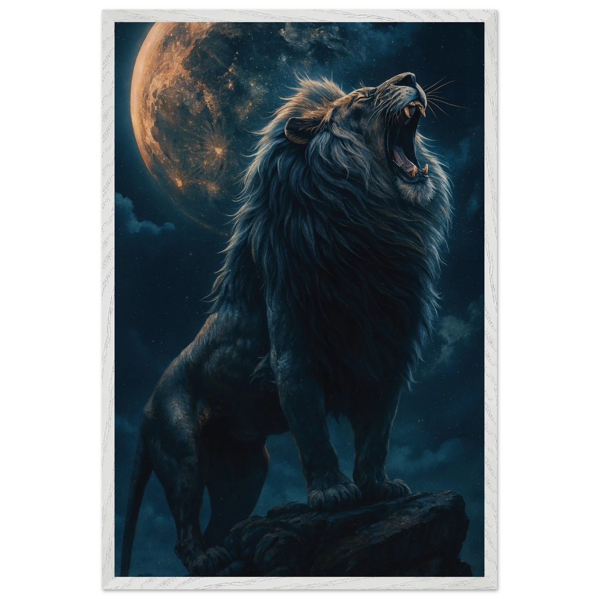 King of the Night – Wooden Framed Poster Gift - White frame - Wooden Framed Posters