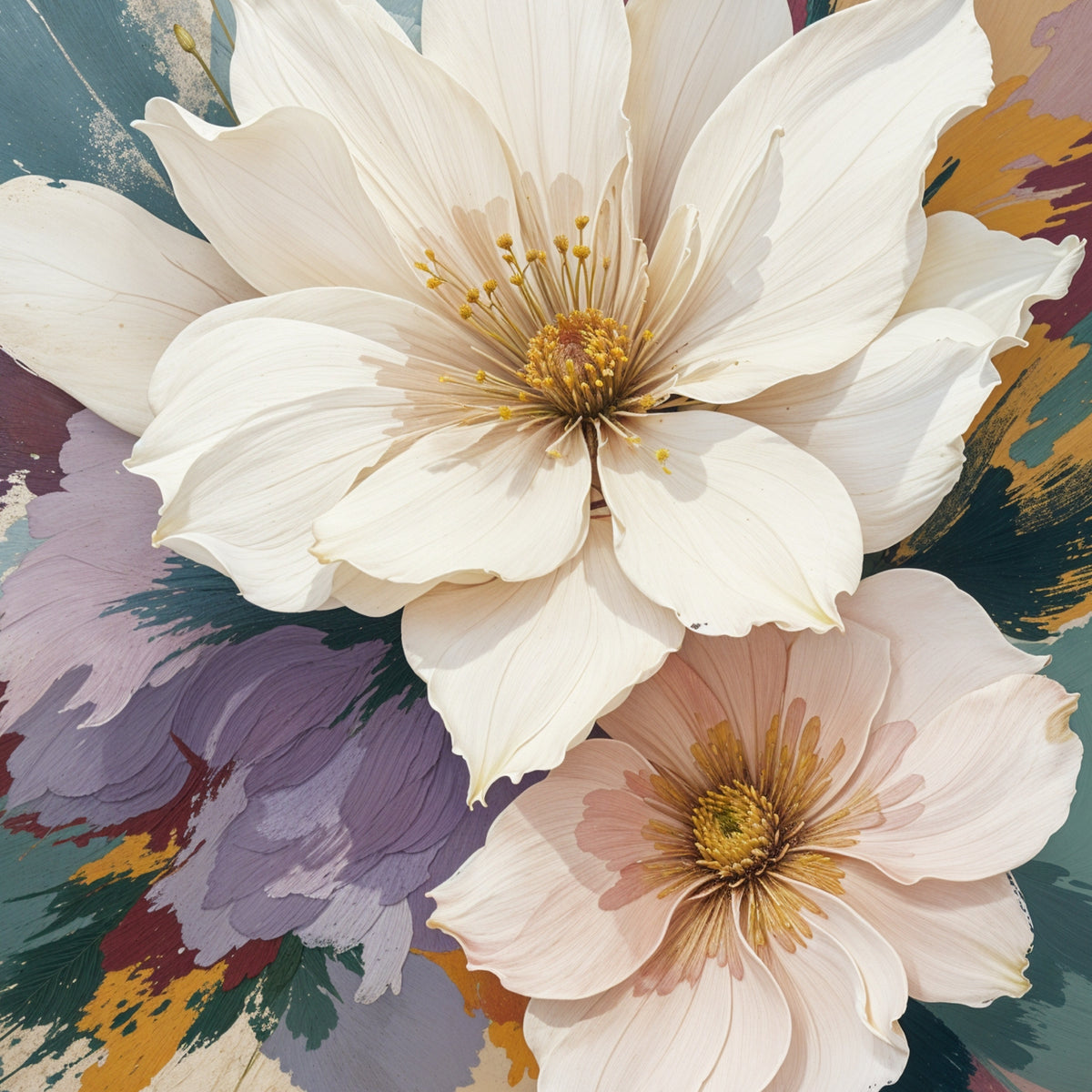 Petal Reverie – Wood and Metal Framed Poster - Gold Metal Glossy Photo - Framed Posters