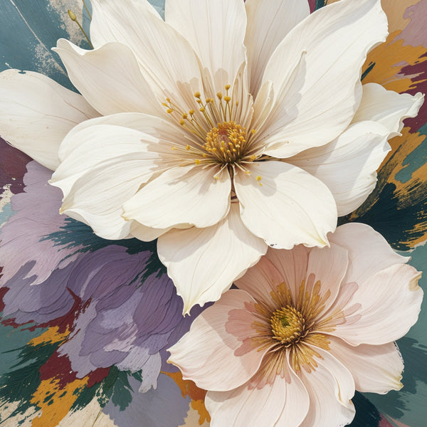 Petal Reverie – Wood and Metal Framed Poster - Gold Metal Glossy Photo - Framed Posters