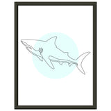 Majestic Shark - Minimalist Line Art - 30x40 cm 12x16″ - Metal Framed Posters