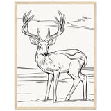 Elegance in Nature - Deer in Line - 45x60 cm 18x24″ Wood frame - Wooden Framed Posters