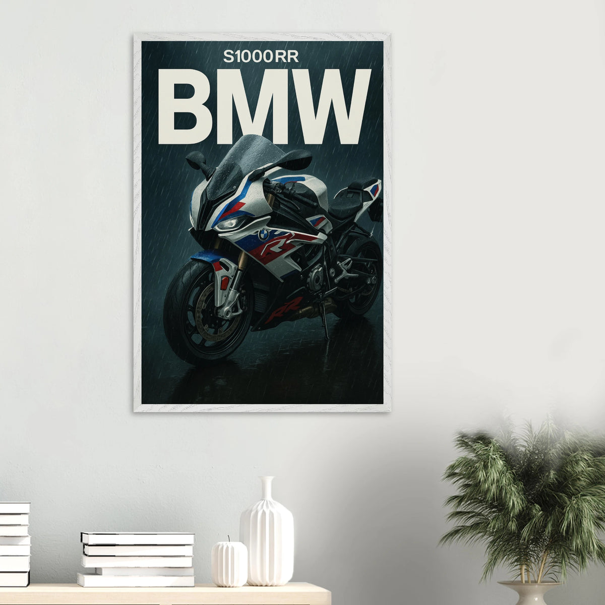 BMW S1000RR Wooden Framed Poster – Gift for Bike Lovers - - Wooden Framed Posters