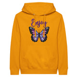 Butterfly Bliss Premium Unisex Hoodie - Gold M - Hoodies