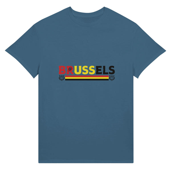 Brussels Vibes - Bold and Colorful Tee - Indigo Blue - T-shirts