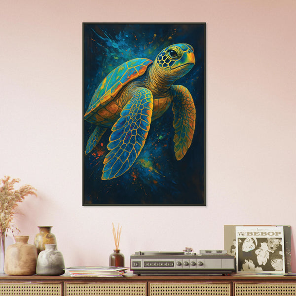 Gift Ocean Memories – Sea Turtle Metal Framed Poster - - Metal Framed Posters