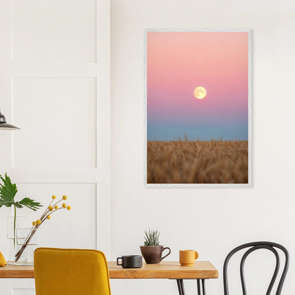 Gift the Moonrise – Wooden Framed Poster for Dreamers - White frame - Wooden Framed Posters