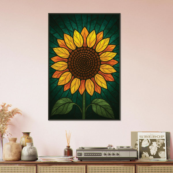 Metal Framed Poster – Radiant Sunflower Glow - Default Title - Metal Framed Posters