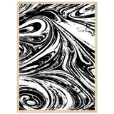 Black & White Swirl - Premium Matte Framed Poster - 50x70 cm 20x28″ Wood frame - Metal Framed Posters