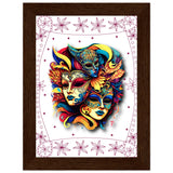 Colorful Mask Trio - Luxury Framed Print - 13x18 cm 5x7″ Dark wood frame - Wooden Framed Posters