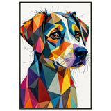 Colorful Loyalty - A Geometric Tribute to Dogs - - Framed Posters