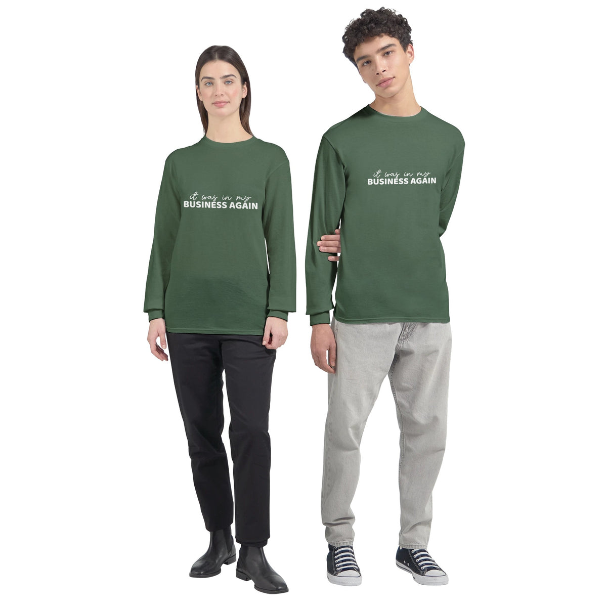 Business Intrusions - Wearable Humor on Cotton - Military Green - Unisex Sweatshirts