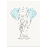 Gentle Giant - Minimalist Elephant Art - 50x70 cm 20x28″ - Posters