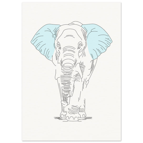 Gentle Giant - Minimalist Elephant Art - 50x70 cm 20x28″ - Posters