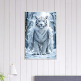 Frosted Elegance - Mythical White Tiger Framed Poster - - Framed Posters