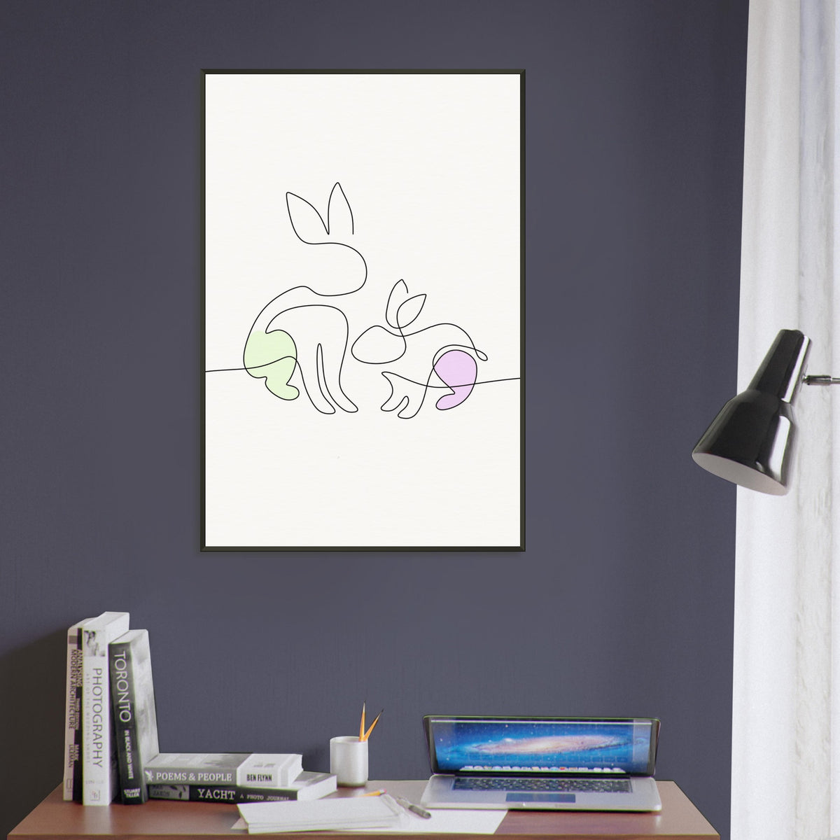 Bunny Bond - Minimalist Elegance - - Metal Framed Posters