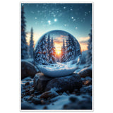 Crystal Wonderland - Snow Globe Wall Art - - Wooden Framed Posters